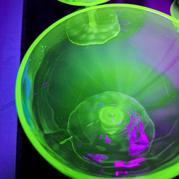 Hazel Atlas Depression Green Uranium Glass Footed Sherbet Dessert Cup - Picture 12 of 16